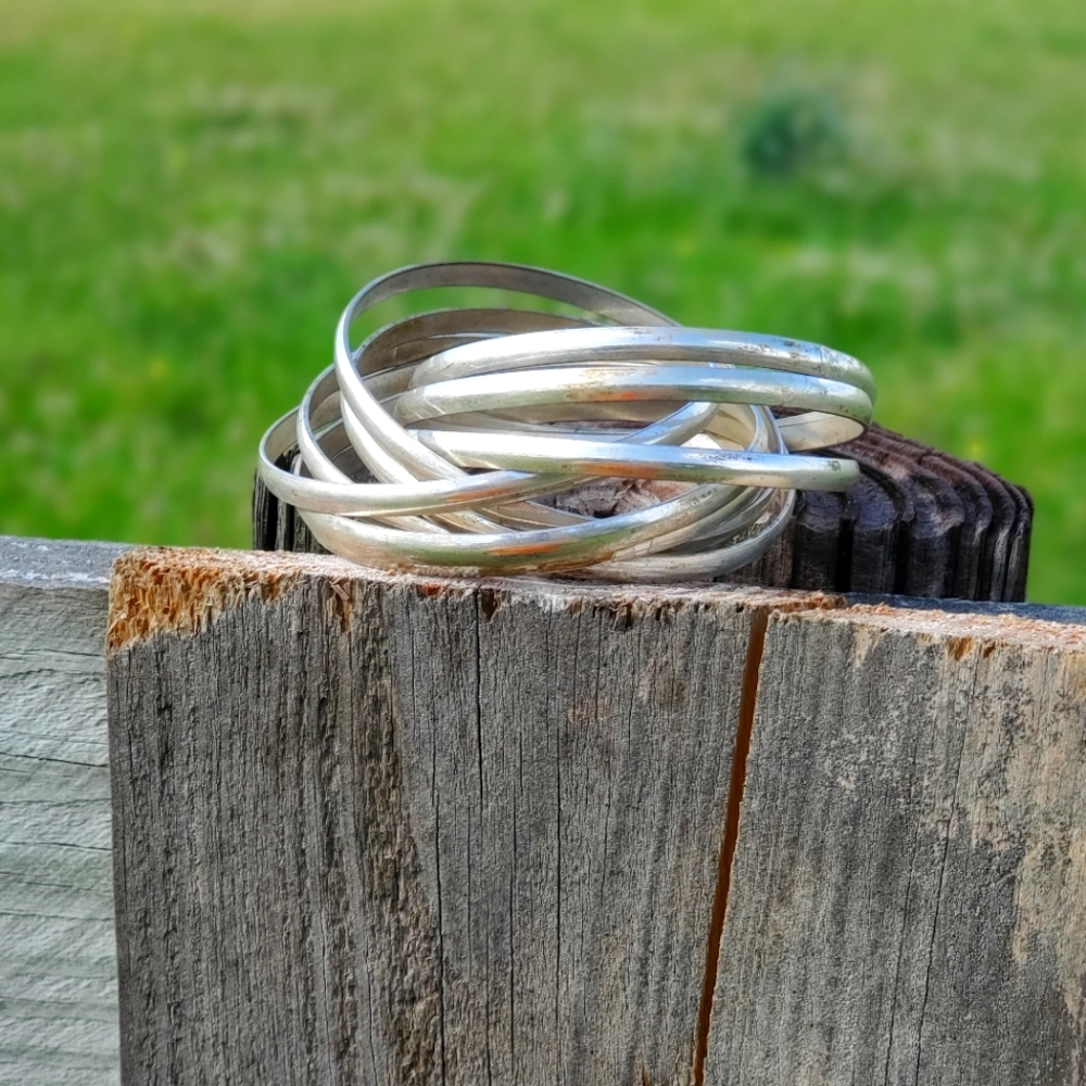 Interlocked Silver-plated bracelets
